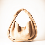 Suede hobo schoudertas in camel