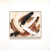 Abstract schilderij in okertinten